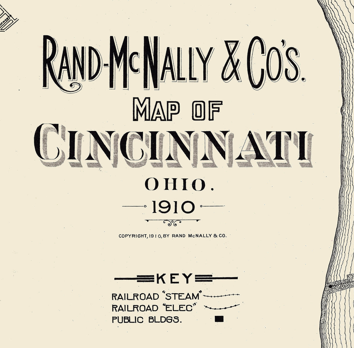 1910 Map of Cincinnati Ohio