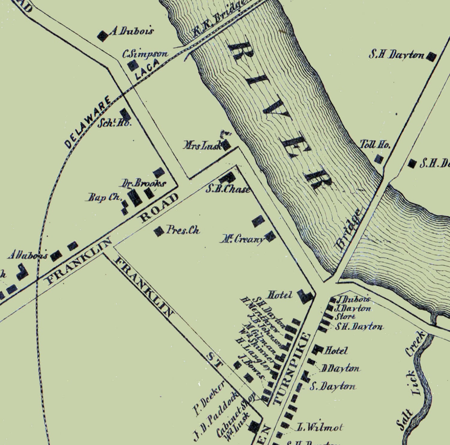 1858 Map of Great Bend Susquehanna County Pennsylvania