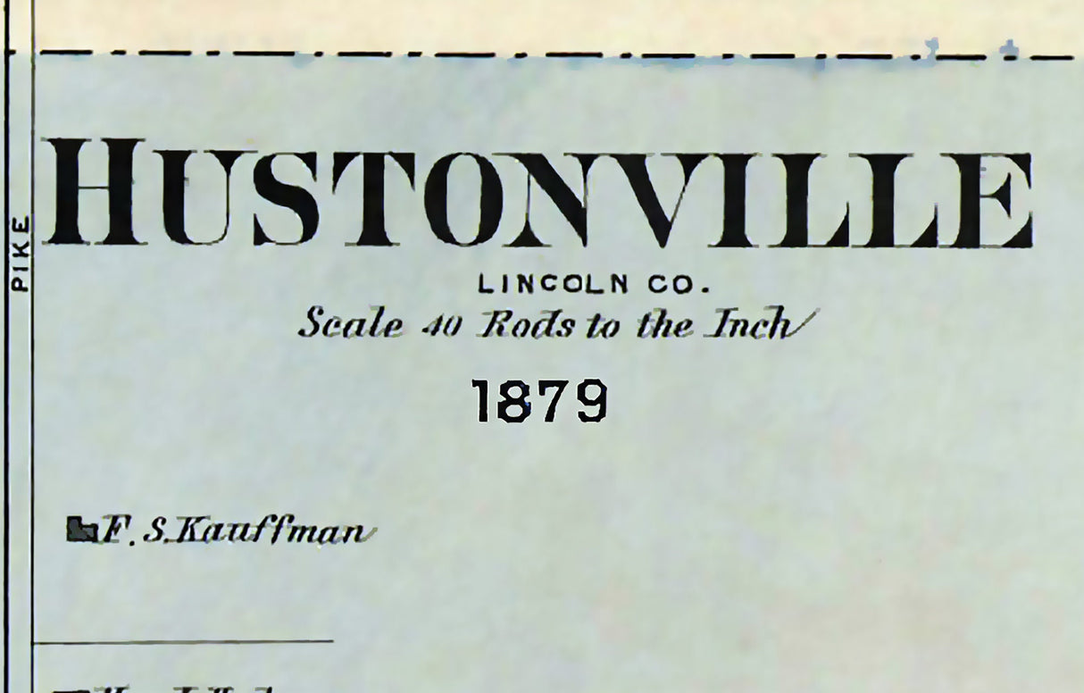 1879 Map of Hustonville Lincoln County Kentucky