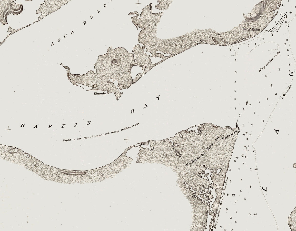 1917 Nautical Chart of Aransas Pass and Corpus Christi Bay Texas