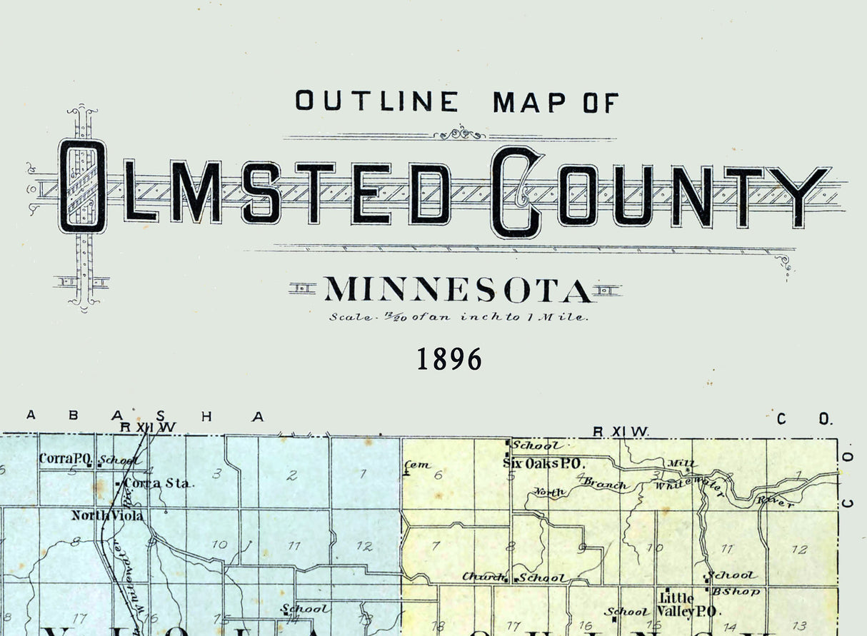 1896 Map of Olmsted County Minnesota