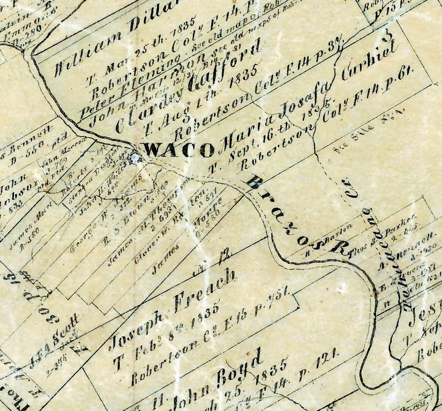 1855 Map of McLennan County Texas
