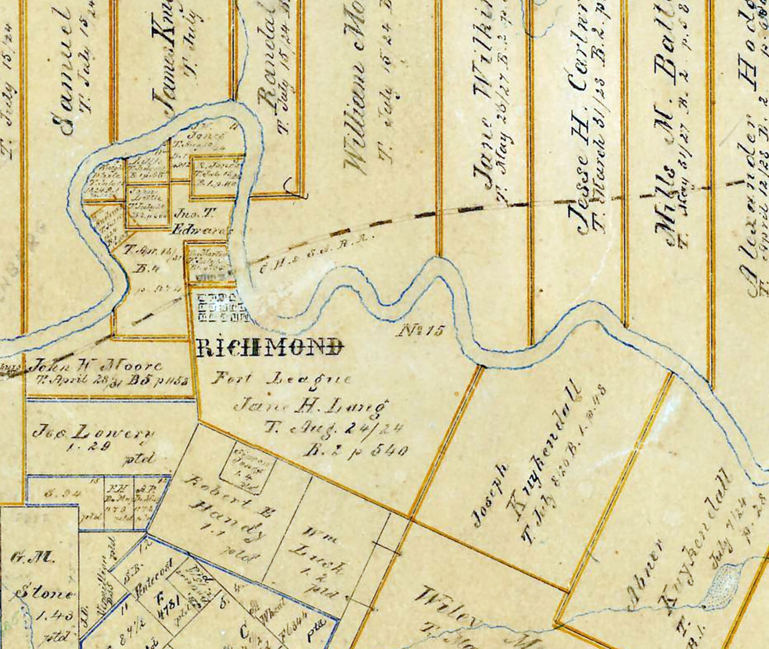 1892 Map of Fort Bend County Texas