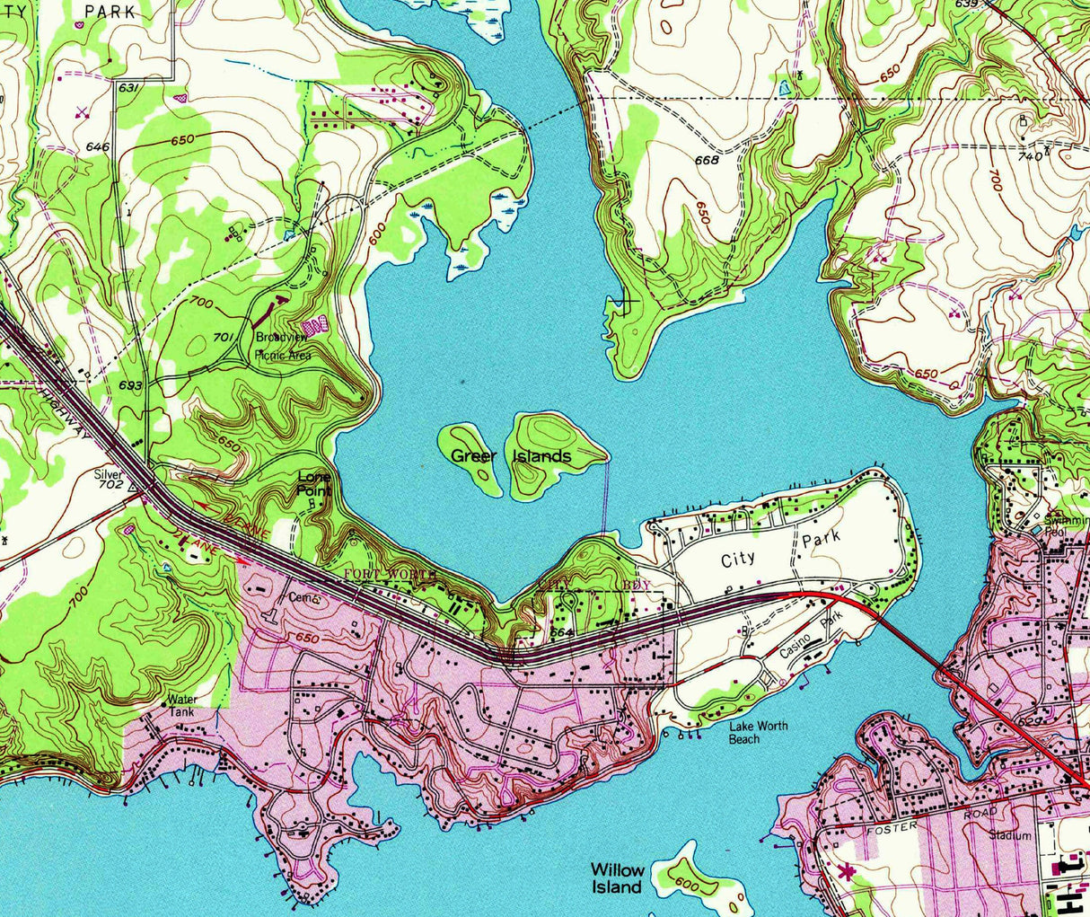 1982 Topo Map of Lake Worth Texas