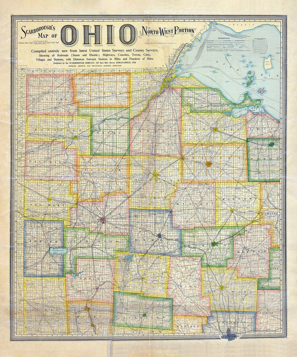 1906 Map of North West Ohio
