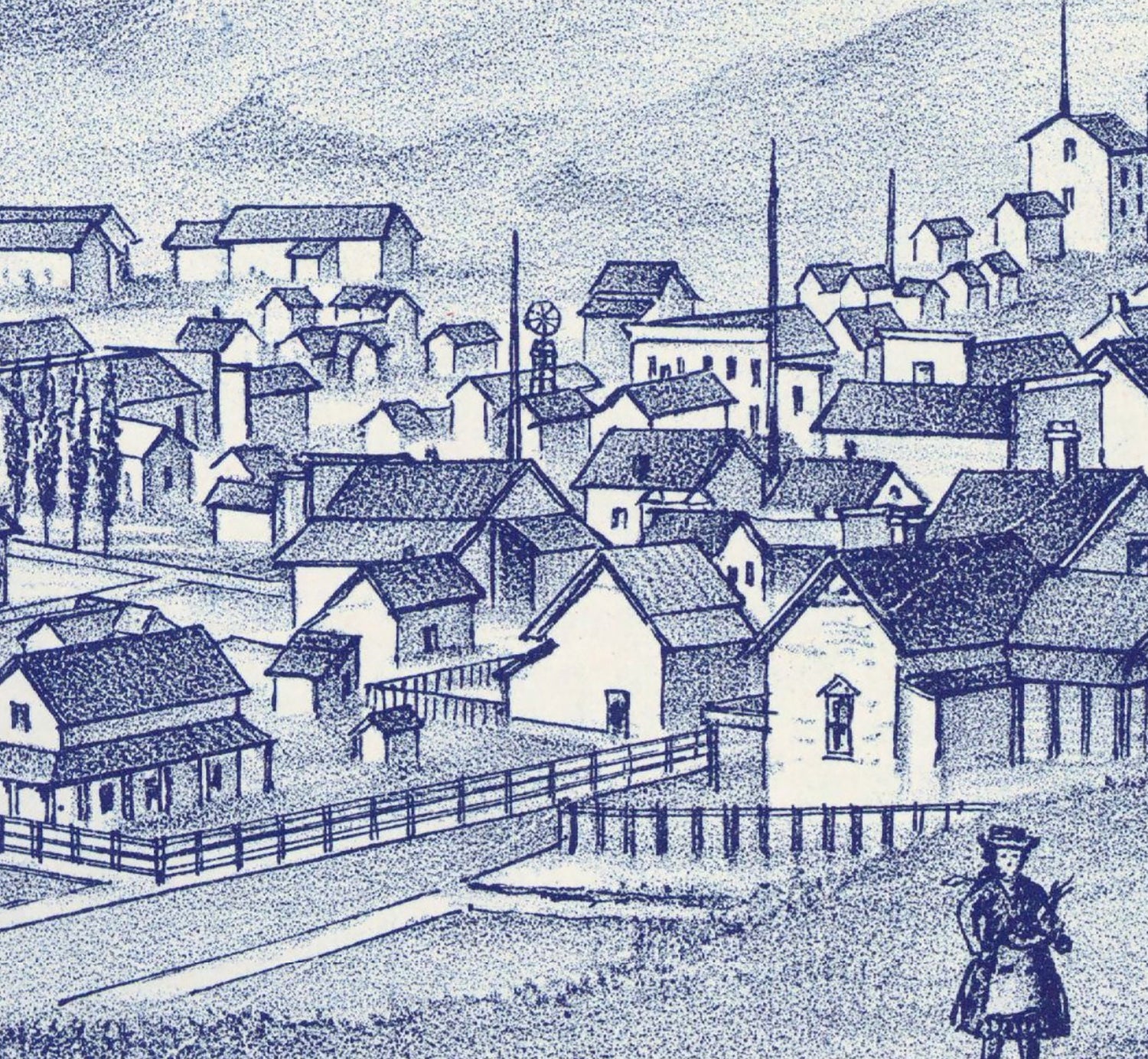 1889 Panoramic Map of Moscow Idaho