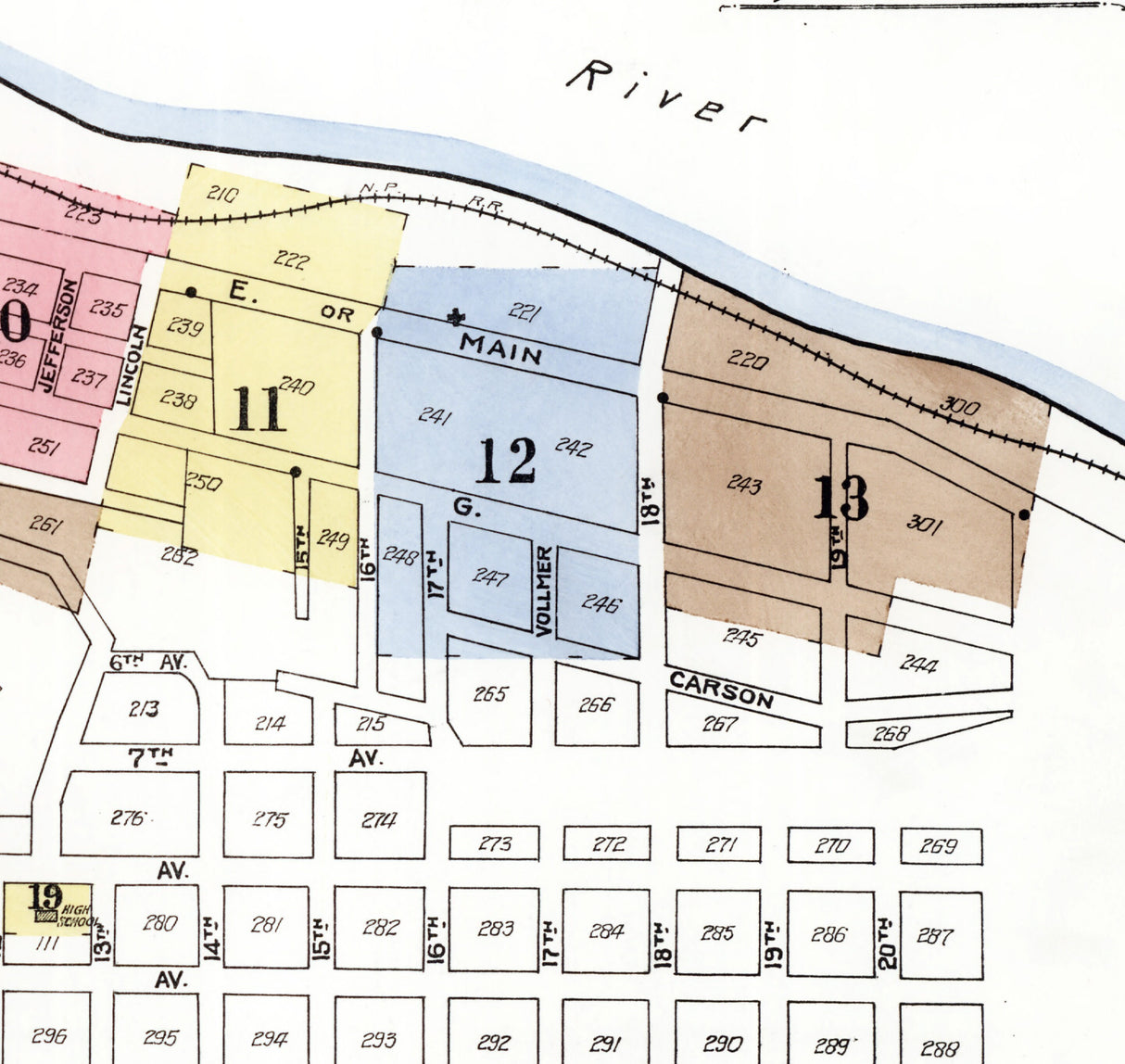 1904 Town Map of Lewiston Nez Perce County Idaho