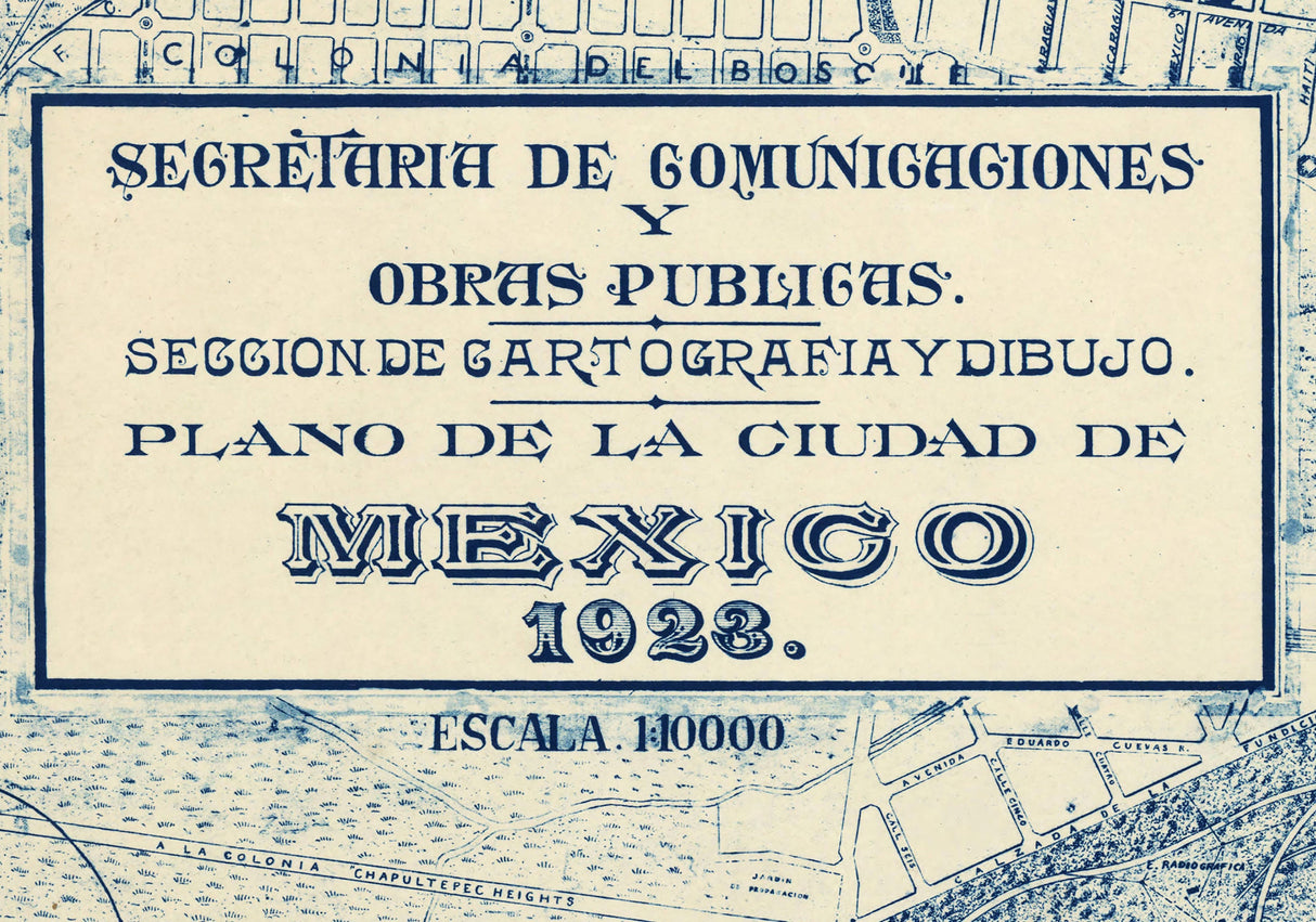 1923 Map of Mexico City Mexico