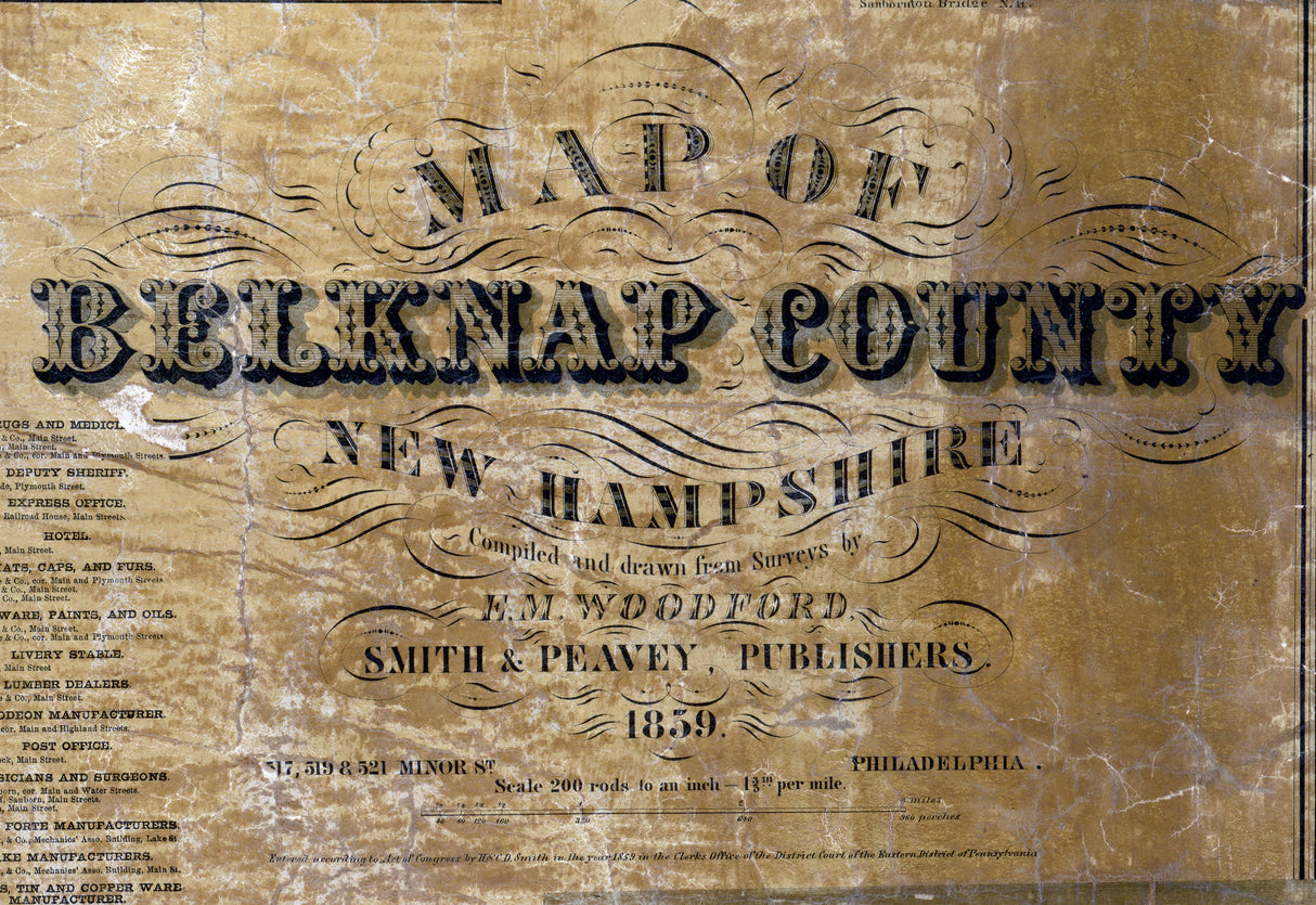 1859 Map of Belknap County New Hampshire