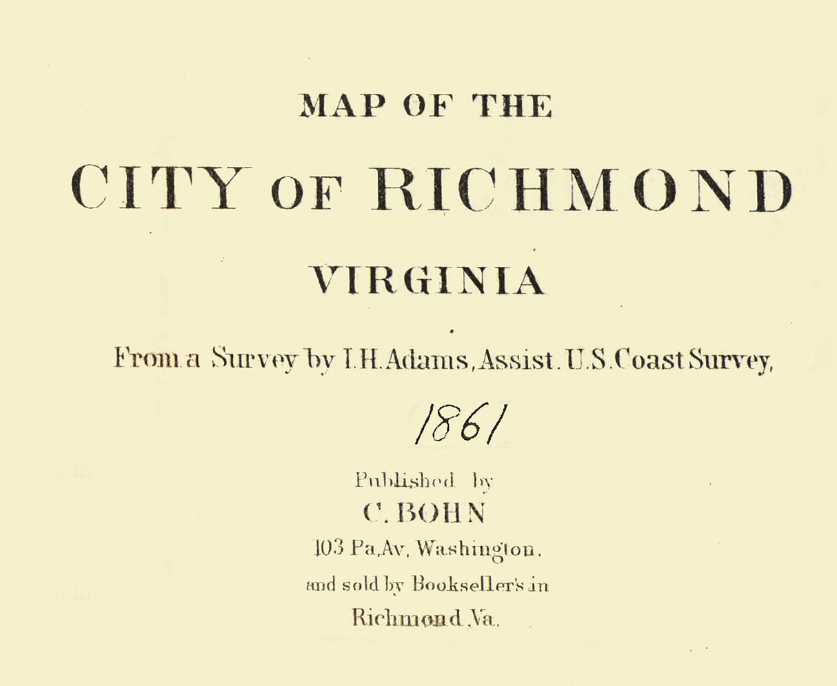 1861 Map of Richmond Virginia
