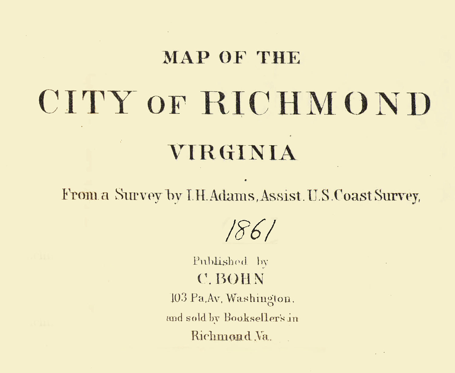 1861 Map of Richmond Virginia