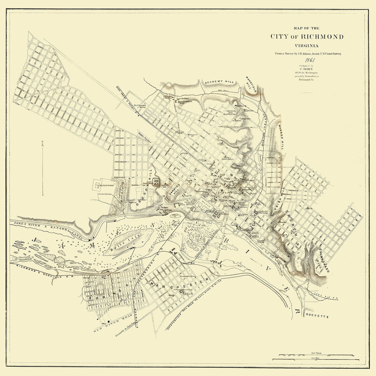 1861 Map of Richmond Virginia