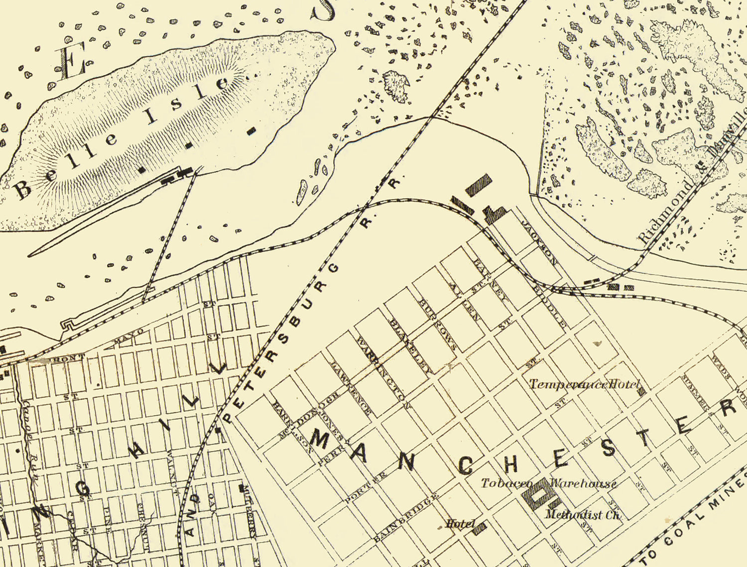 1861 Map of Richmond Virginia