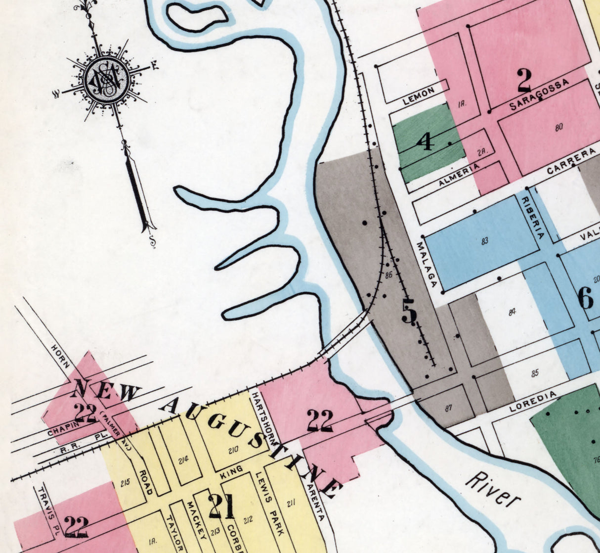 1910 Town Map of Saint Augustine Florida