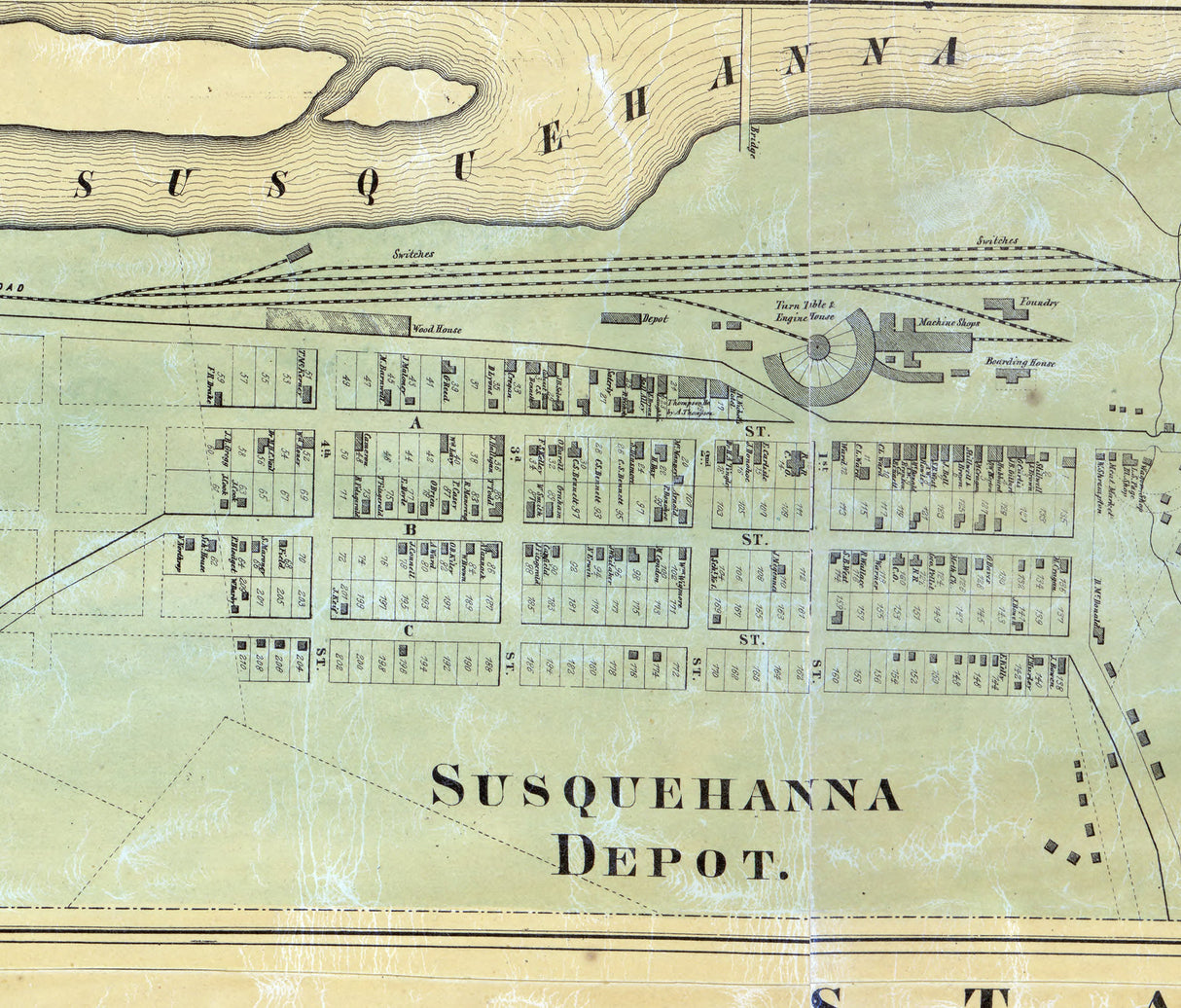 1858 Map of Susquehanna County Pa from actual surveys