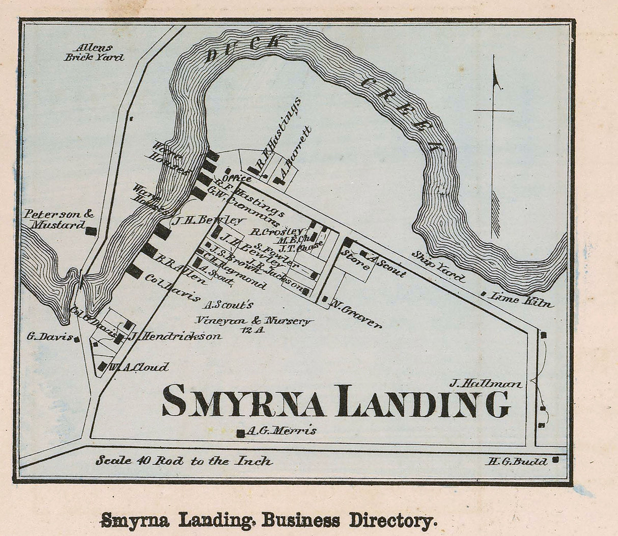 1868 Map of Duck Creek Kent County Delaware Smyrna