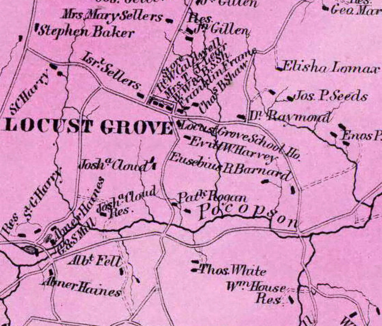 1873 Map of Pocopson Township Chester County Pennsylvania