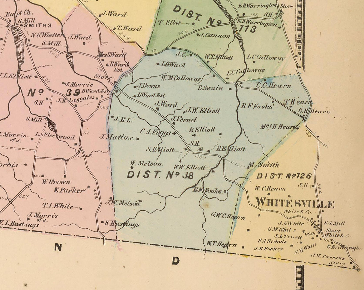 1868 Map of Little Creek Sussex County Delaware