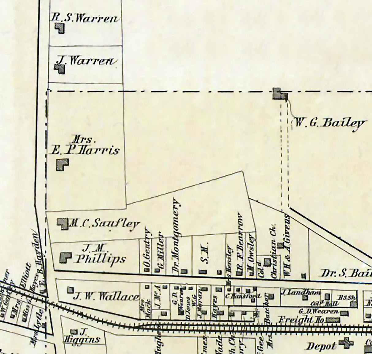 1879 Map of Stanford Lincoln County Kentucky