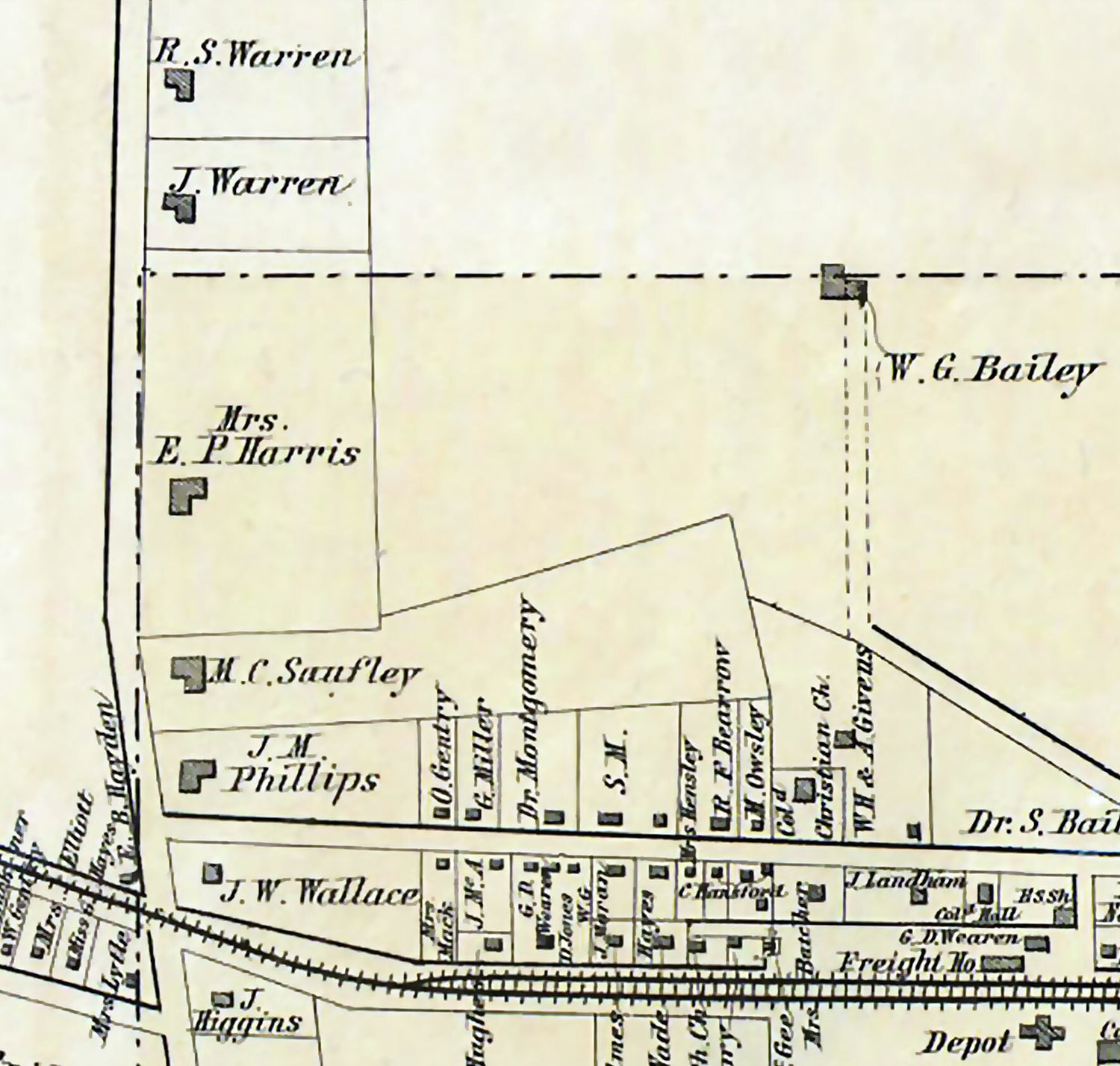 1879 Map of Stanford Lincoln County Kentucky