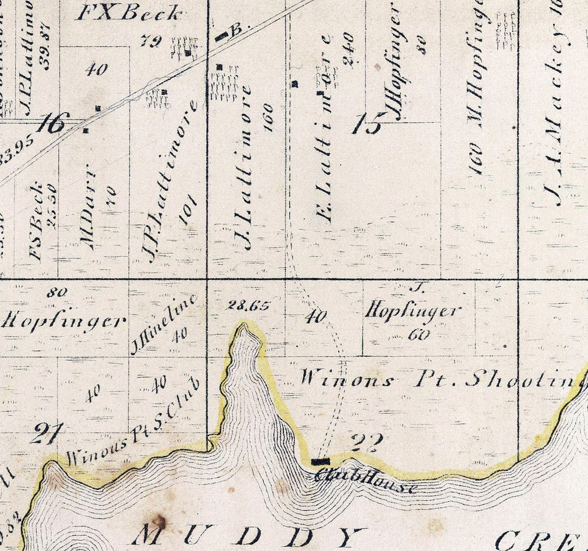 1874 Map of Bay Township Ottawa County Ohio