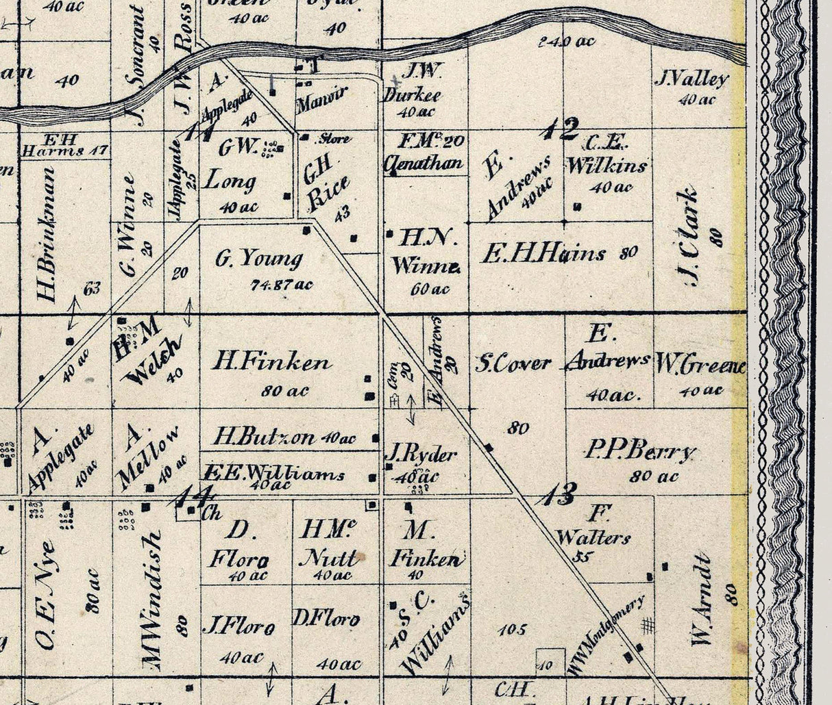 1874 Map of Carroll Township Ottawa County Ohio
