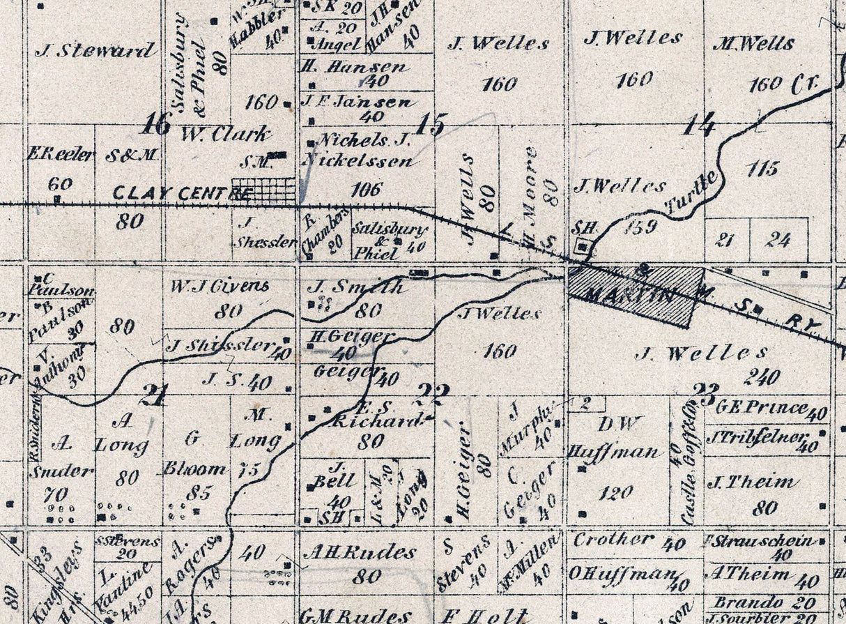 1874 Map of Clay Township Ottawa County Ohio