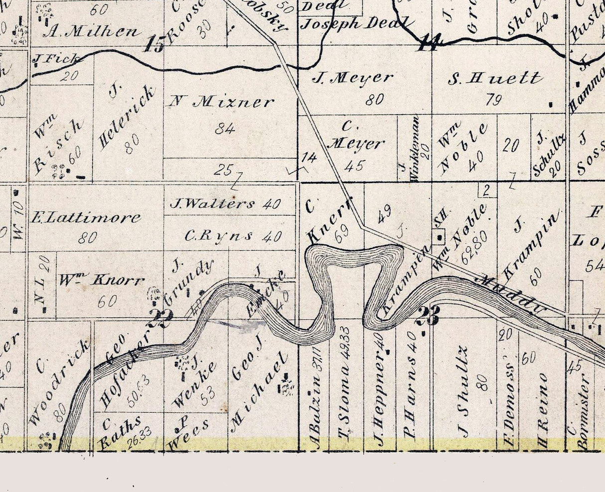 1874 Map of Salem Township Ottawa County Ohio