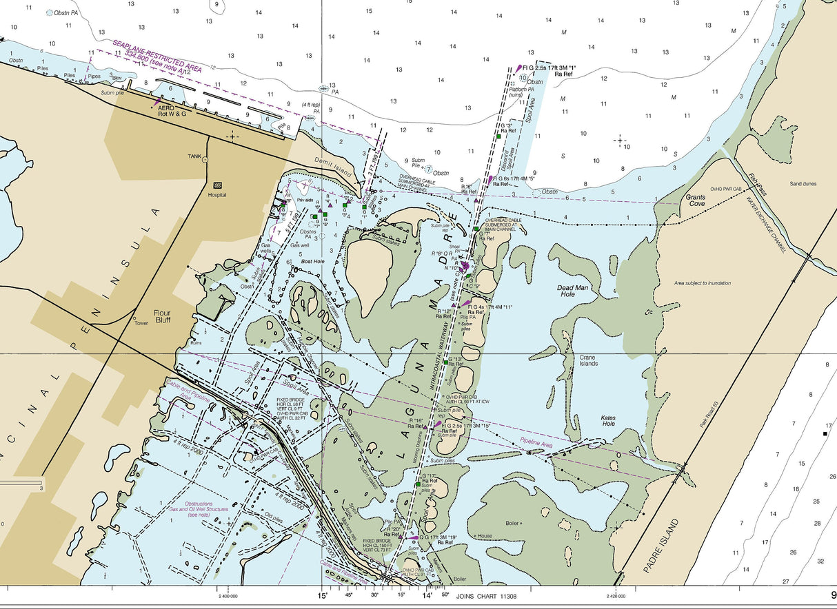 2020 Nautical Chart of Corpus Christi Bay Texas