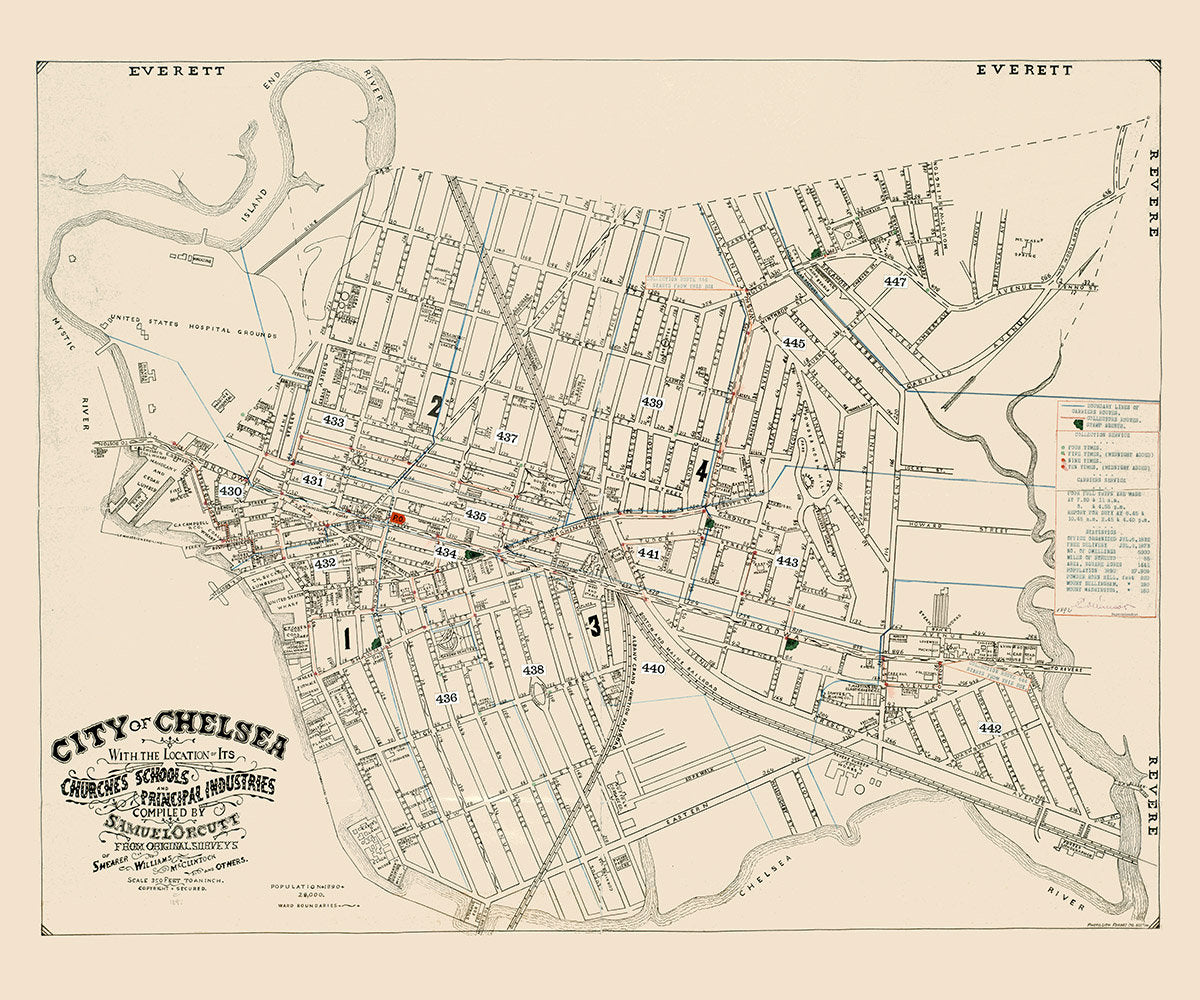 1892 Map of Chelsea Massachusetts