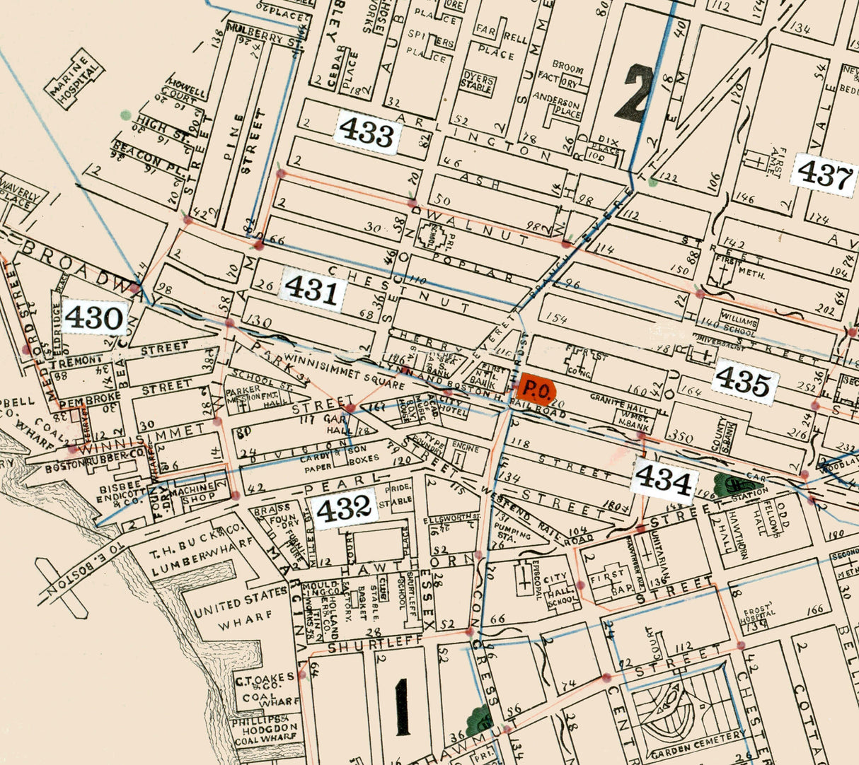 1892 Map of Chelsea Massachusetts