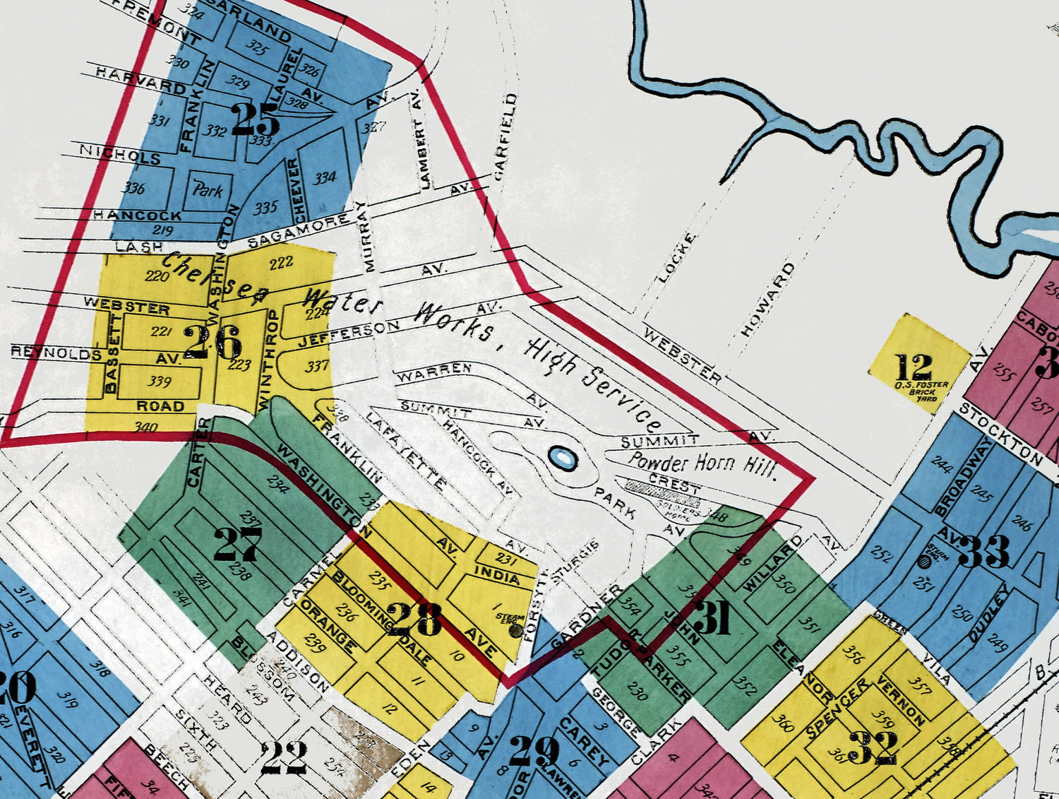 1894 Town Map of Chelsea Suffolk County Massachusetts