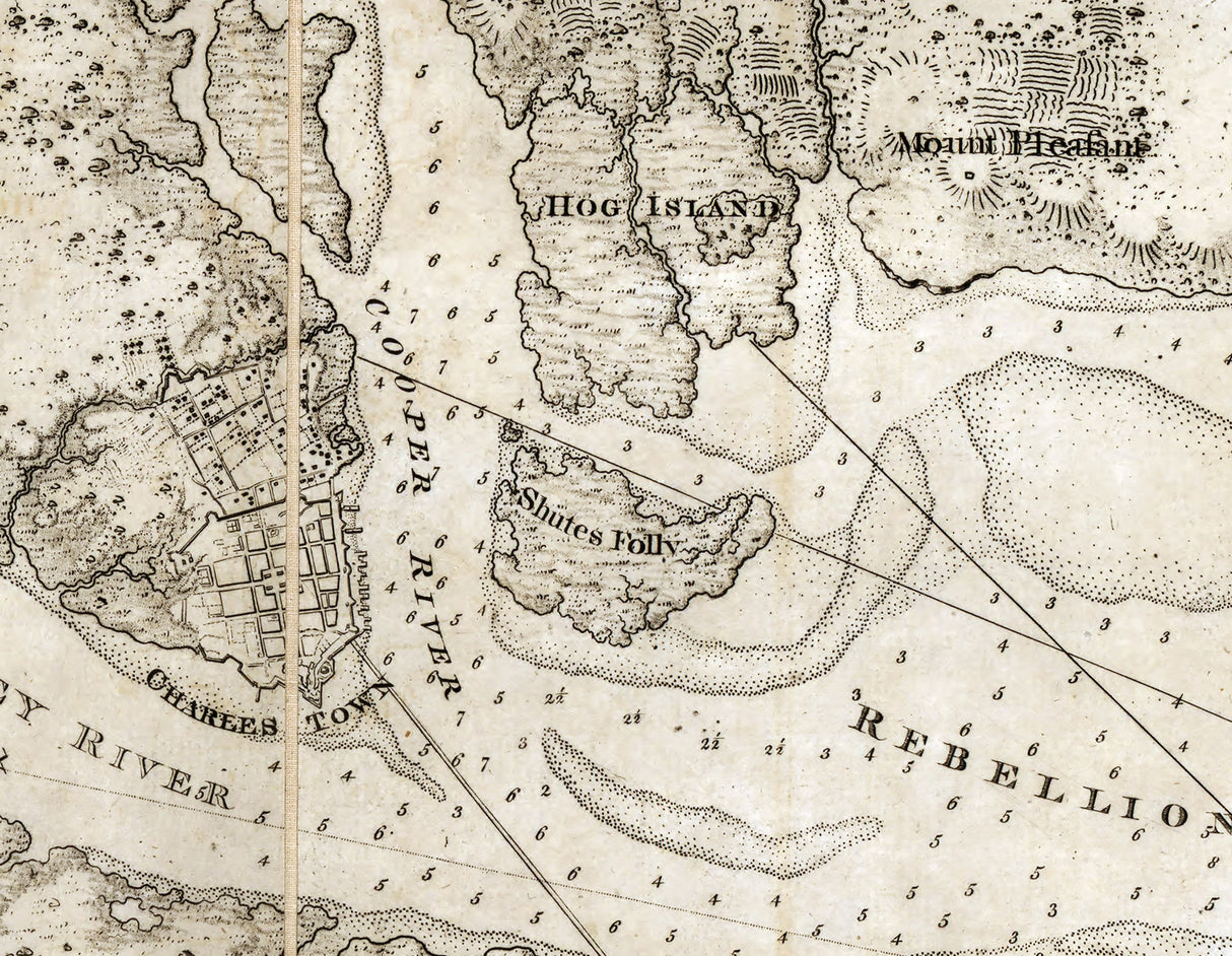 1800 Nautical Chart of Charlestown Harbor South Carolina