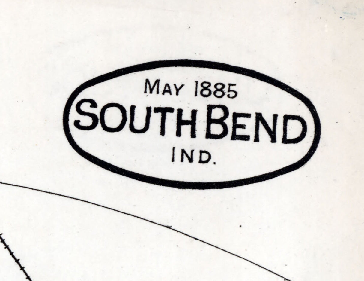 1885 Town Map of South Bend Indiana