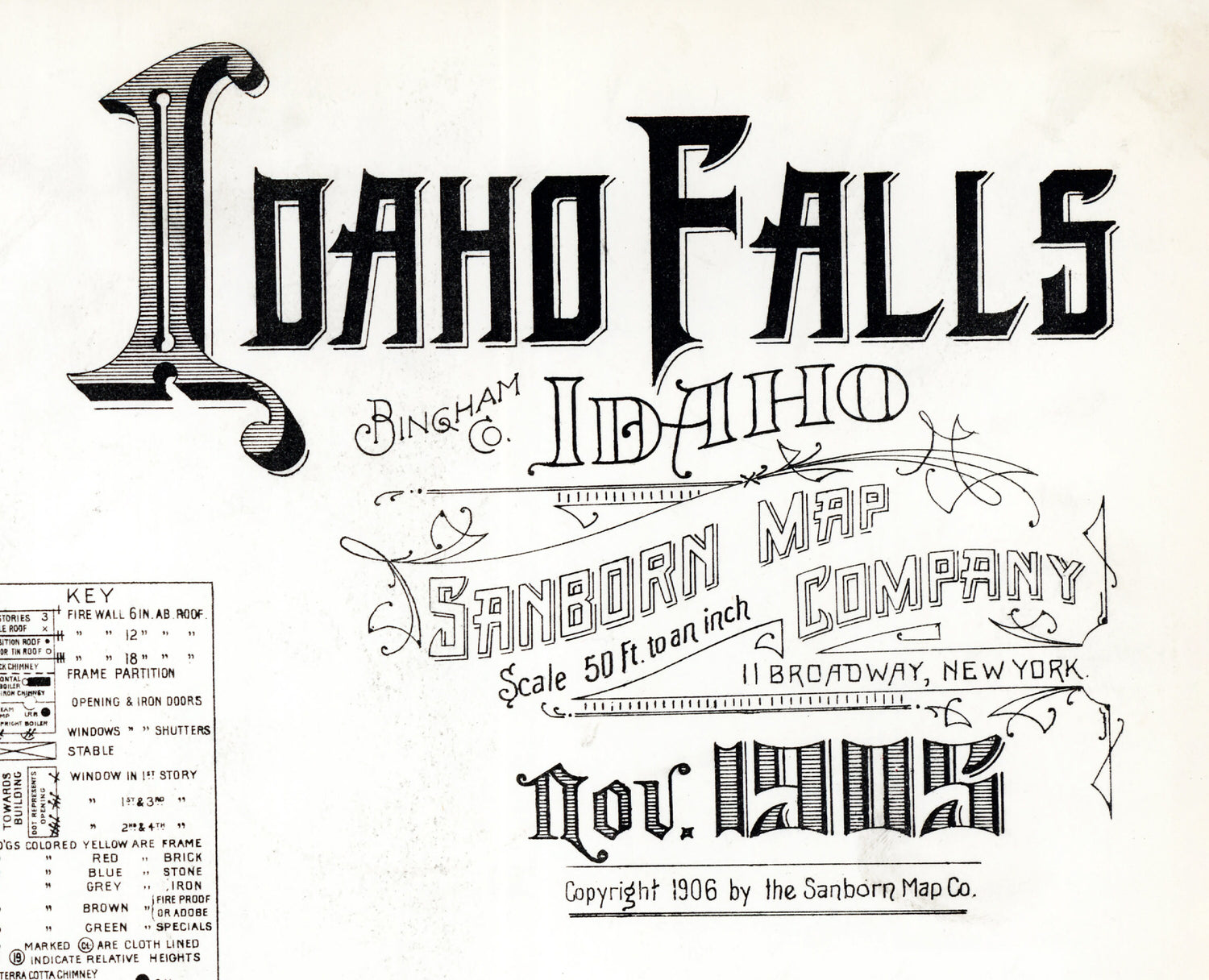 1905 Town Map of Idaho Falls Idaho