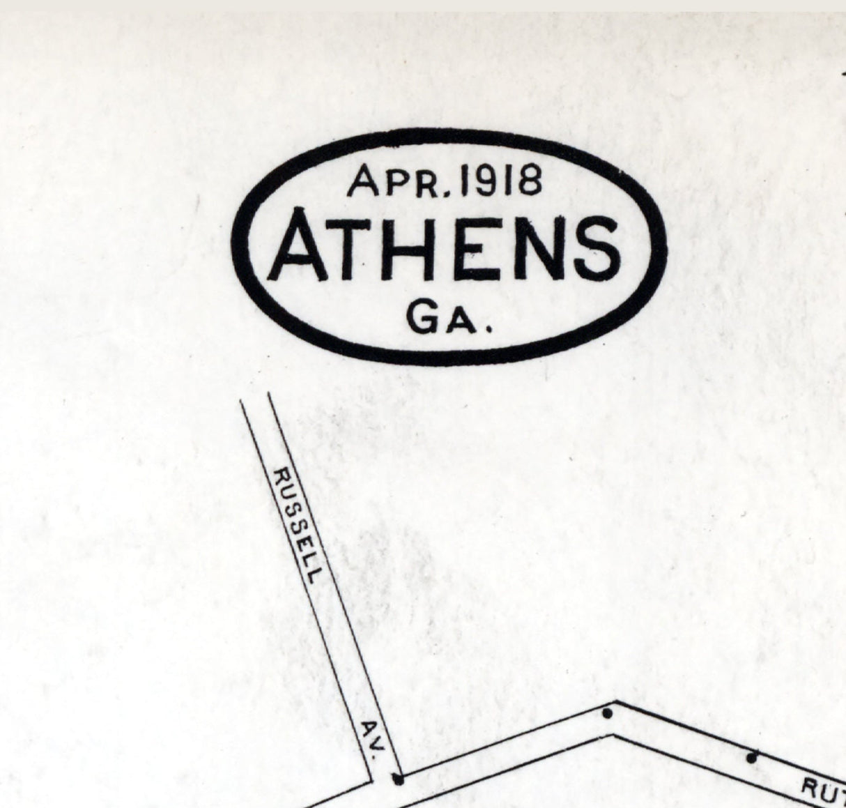 1918 Town Map of Athens Clark County Georgia