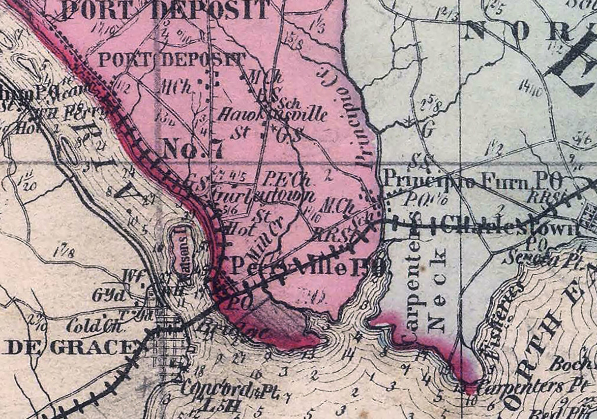1866 Map of Cecil County Maryland