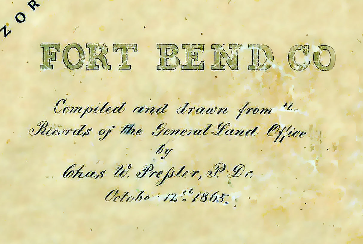 1865 Map of Fort Bend County Texas