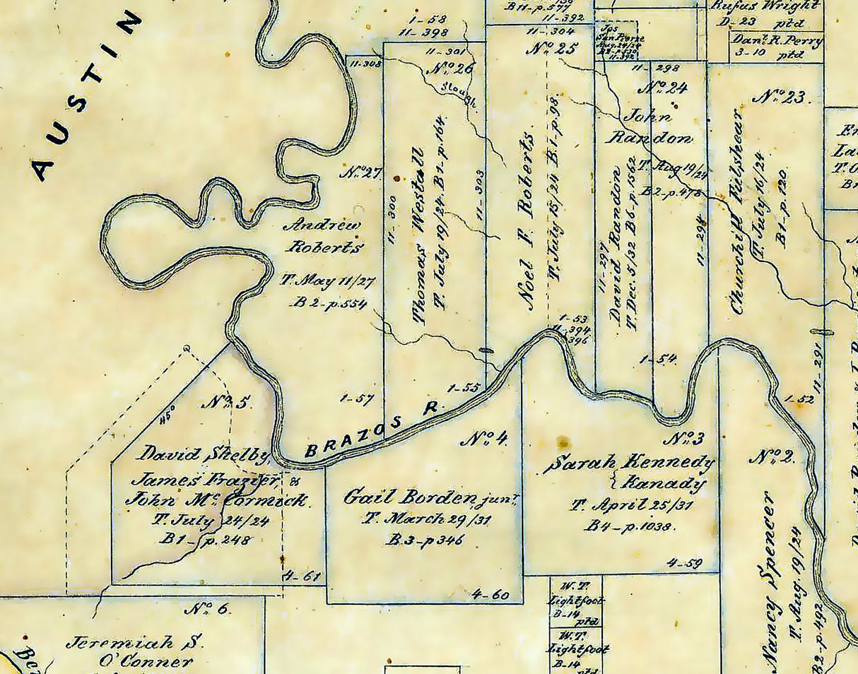 1865 Map of Fort Bend County Texas
