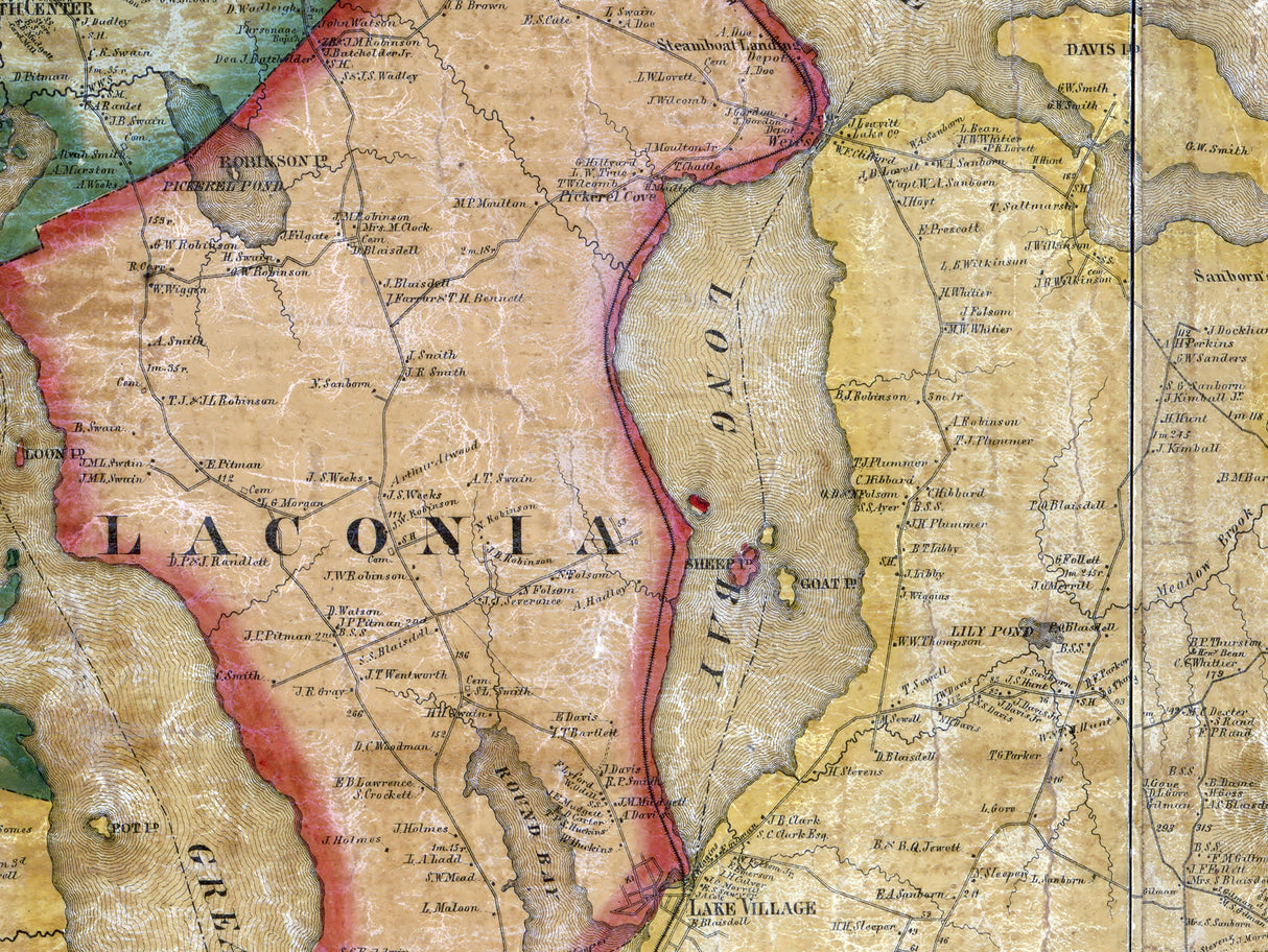 1859 Map of Belknap County New Hampshire