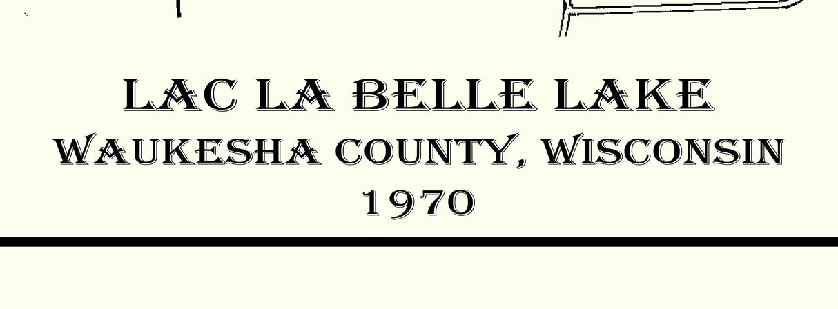 1970 Map of Lac La Belle Lake Waukesha County Wisconsin