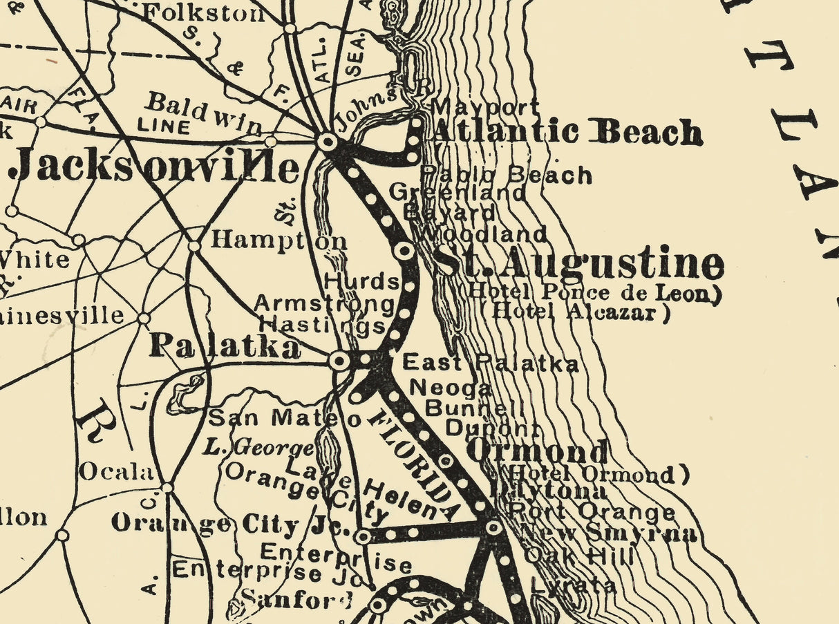 1917 Map of Florida East Coast Railway