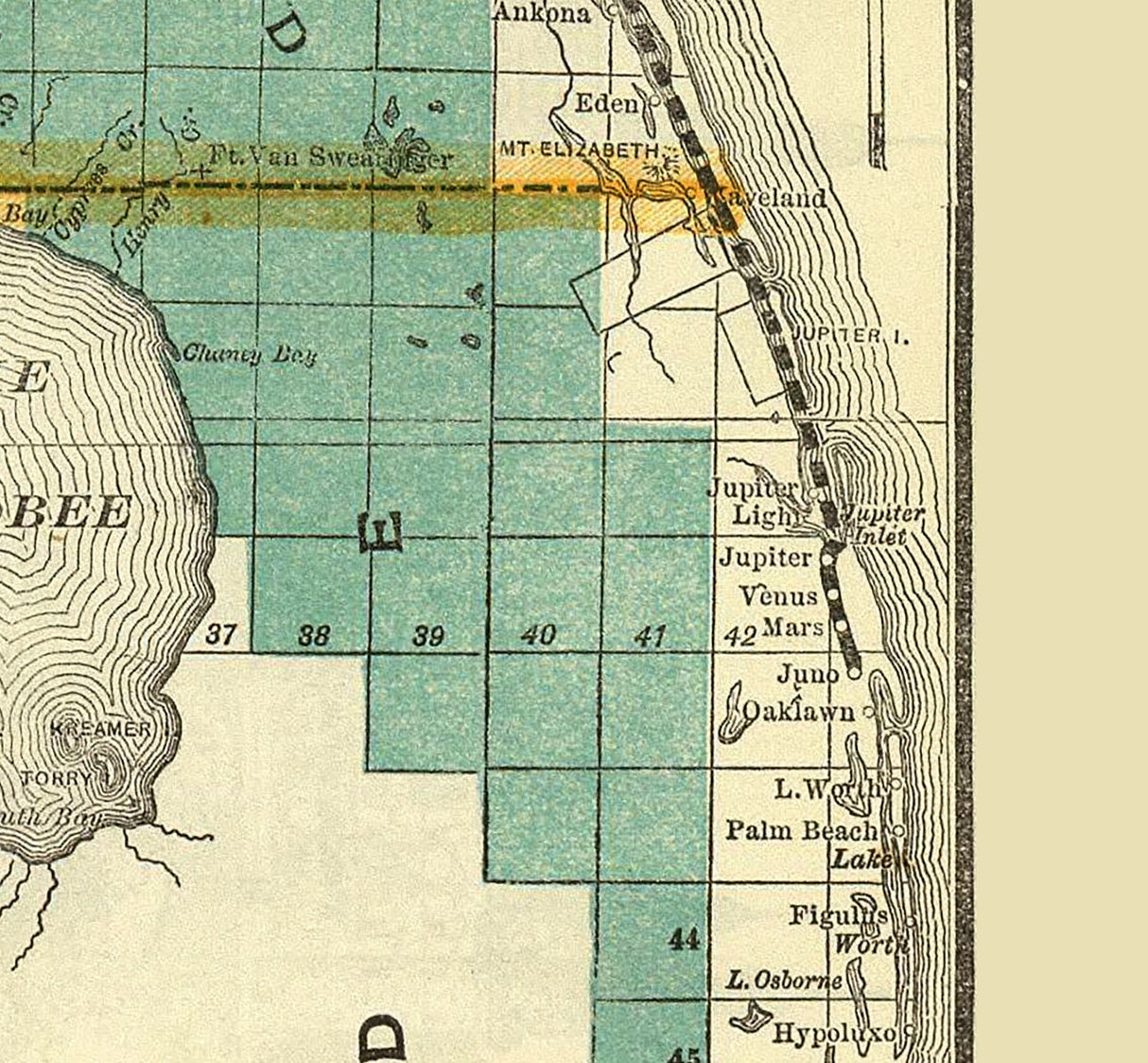 1890 Map of Florida Railroads