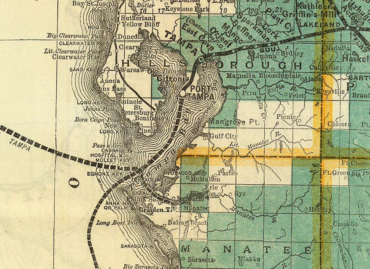 1890 Map of Florida Railroads