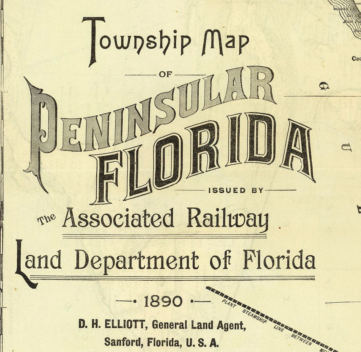 1890 Map of Florida Railroads