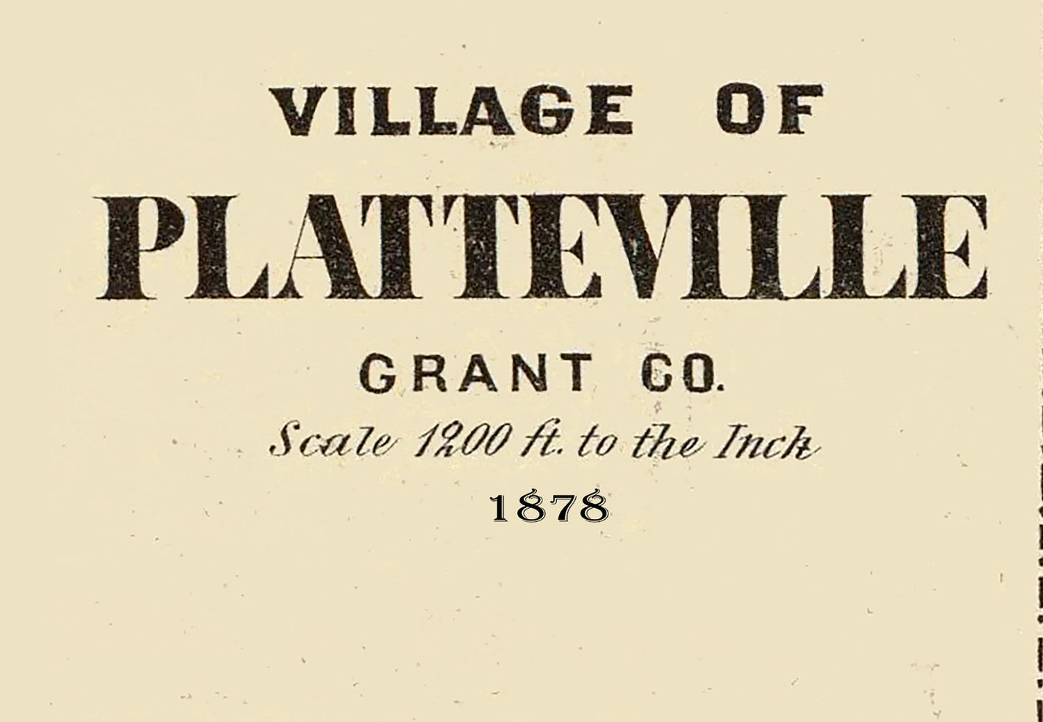 1878 Town Map of Platteville Grant County Wisconsin