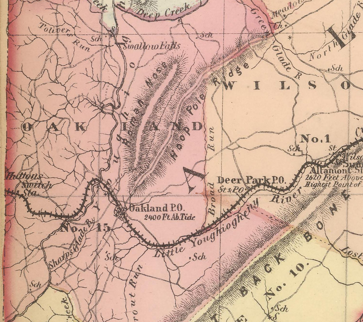 1866 Map of Alleghany County Maryland