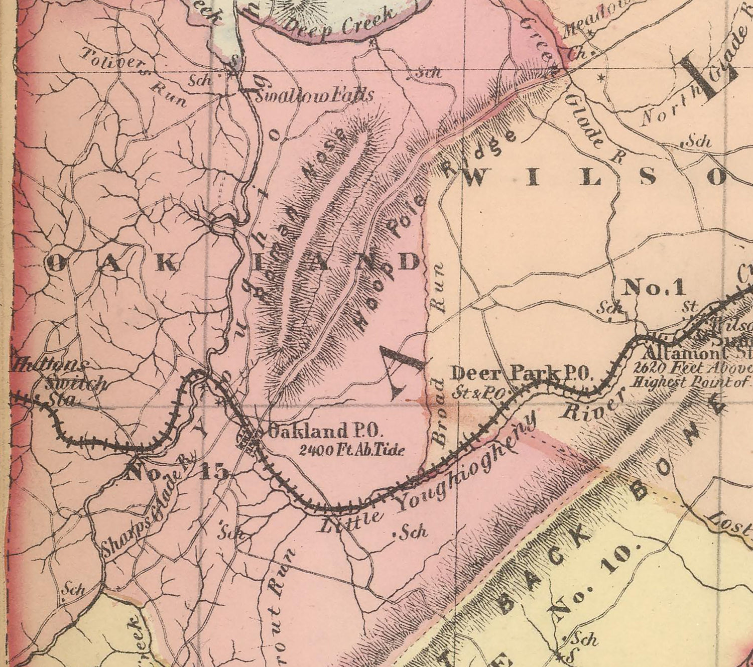 1866 Map of Alleghany County Maryland