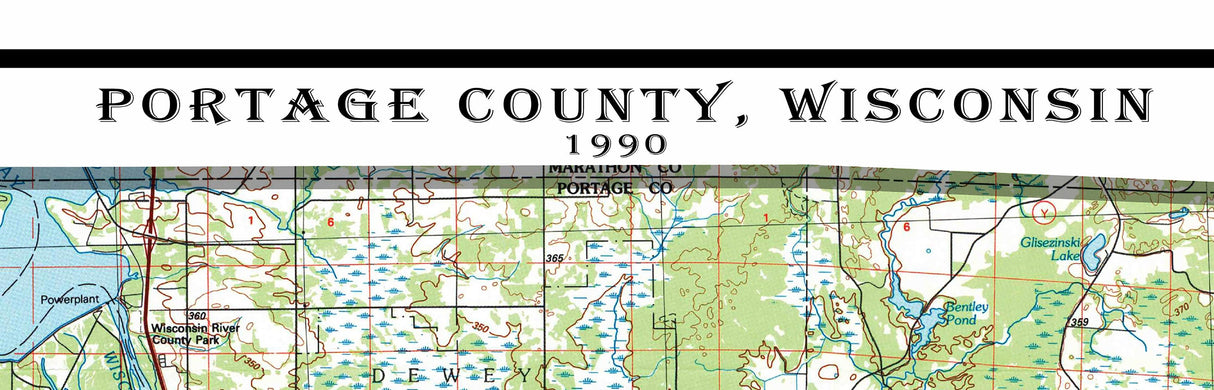 1990 Map of Portage County Wisconsin