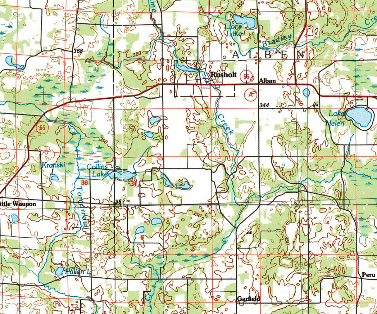 1990 Map of Portage County Wisconsin